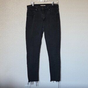 Levis 721 Black Distressed High Rise Skinny Jeans Size 31